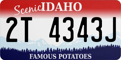 ID license plate 2T4343J