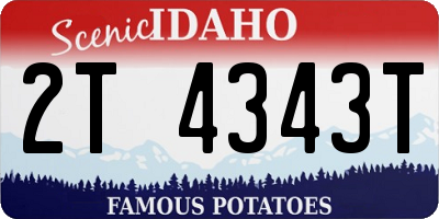 ID license plate 2T4343T