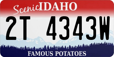 ID license plate 2T4343W