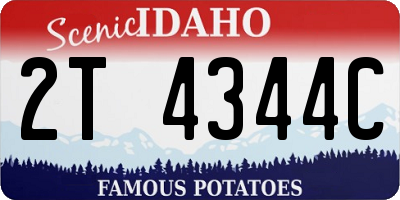 ID license plate 2T4344C