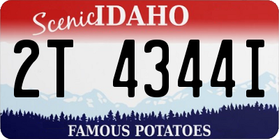 ID license plate 2T4344I