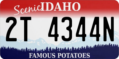 ID license plate 2T4344N