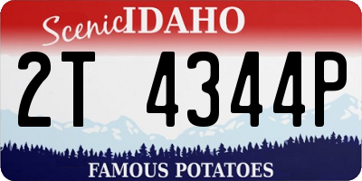 ID license plate 2T4344P