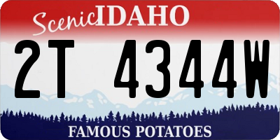 ID license plate 2T4344W