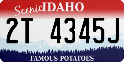 ID license plate 2T4345J