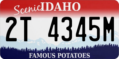 ID license plate 2T4345M