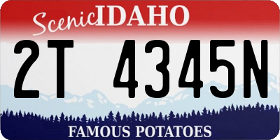 ID license plate 2T4345N