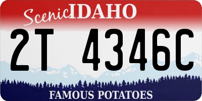 ID license plate 2T4346C
