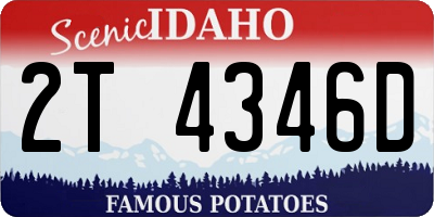 ID license plate 2T4346D