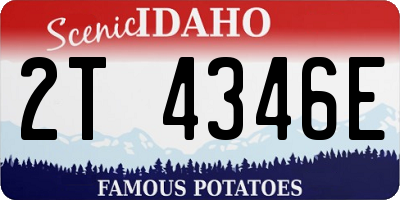 ID license plate 2T4346E