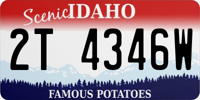 ID license plate 2T4346W