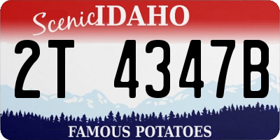 ID license plate 2T4347B