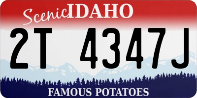 ID license plate 2T4347J