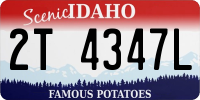 ID license plate 2T4347L