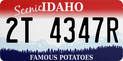 ID license plate 2T4347R