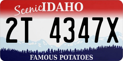 ID license plate 2T4347X