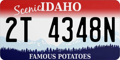 ID license plate 2T4348N