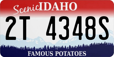 ID license plate 2T4348S