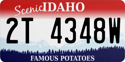 ID license plate 2T4348W