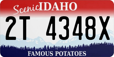 ID license plate 2T4348X