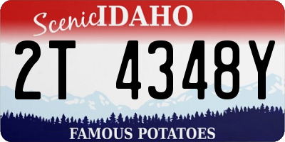 ID license plate 2T4348Y