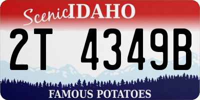 ID license plate 2T4349B