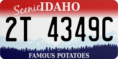 ID license plate 2T4349C