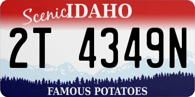 ID license plate 2T4349N
