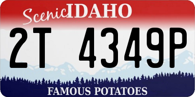 ID license plate 2T4349P