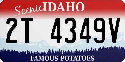 ID license plate 2T4349V