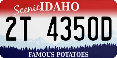 ID license plate 2T4350D