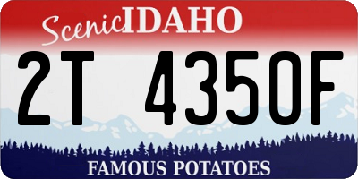 ID license plate 2T4350F