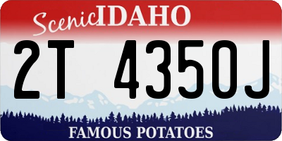 ID license plate 2T4350J