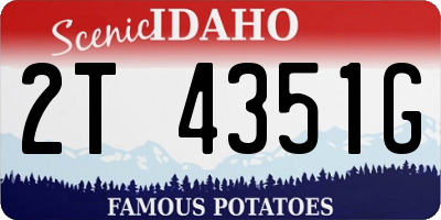 ID license plate 2T4351G
