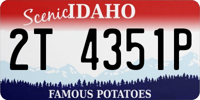 ID license plate 2T4351P