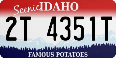 ID license plate 2T4351T
