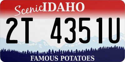ID license plate 2T4351U