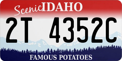 ID license plate 2T4352C