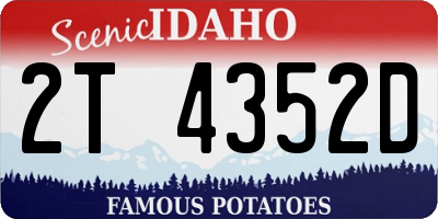 ID license plate 2T4352D