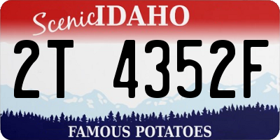 ID license plate 2T4352F