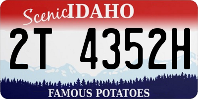 ID license plate 2T4352H