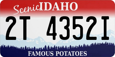 ID license plate 2T4352I