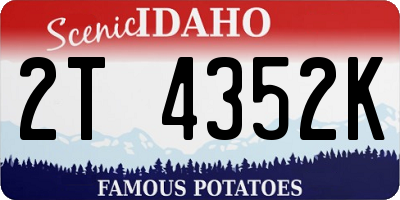 ID license plate 2T4352K