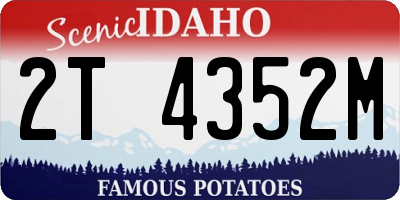 ID license plate 2T4352M