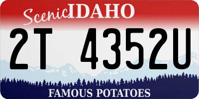 ID license plate 2T4352U