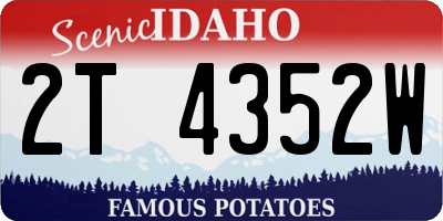ID license plate 2T4352W