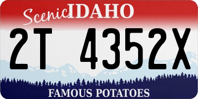 ID license plate 2T4352X