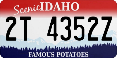 ID license plate 2T4352Z