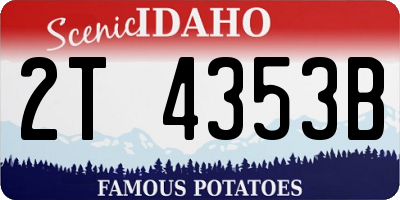 ID license plate 2T4353B