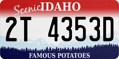 ID license plate 2T4353D